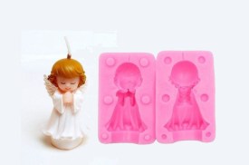 Molde silicona doble angelito rezando